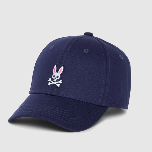 Psycho Bunny Men’s Hat Baseball Cap Embroidered Navy One Size - Picture 1 of 8